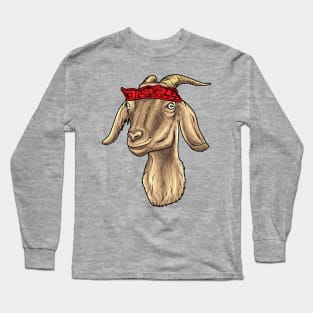 Goat With Bandana Long Sleeve T-Shirt